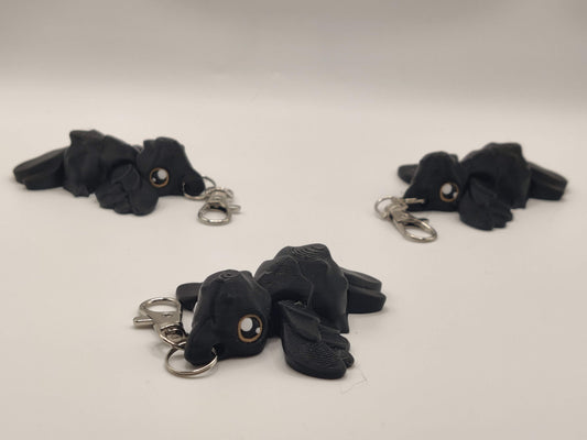 Crow Flexi Keychain – Articulated 3D Printed Crow, Cute Raven Keychain, Gothic Bird Bag Charm