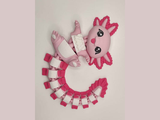 Axolotl Cuddler - 3D Printed Articulated Fidget - ToyForge 3D
