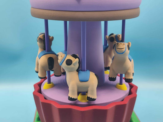 Carousel Playset with Moving Horses - ToyForge 3D