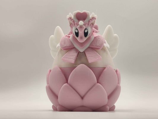 HeartSeeker Mini Dragon & Egg | Cute Flexi Dragon | Fantasy Dragon Gift | Valentine Dragon - ToyForge 3D
