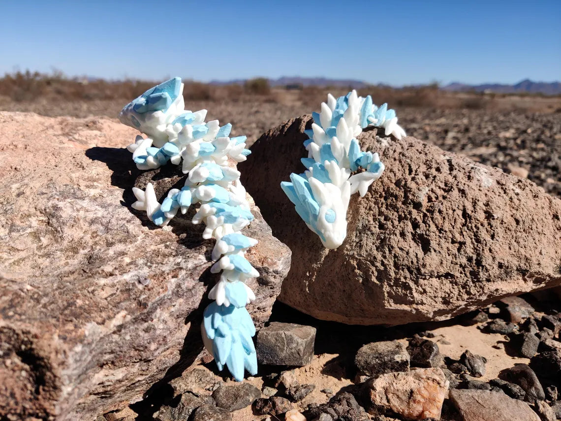 Baby Crystal Winter Dragon – 3D Printed Articulating Fidget Toy