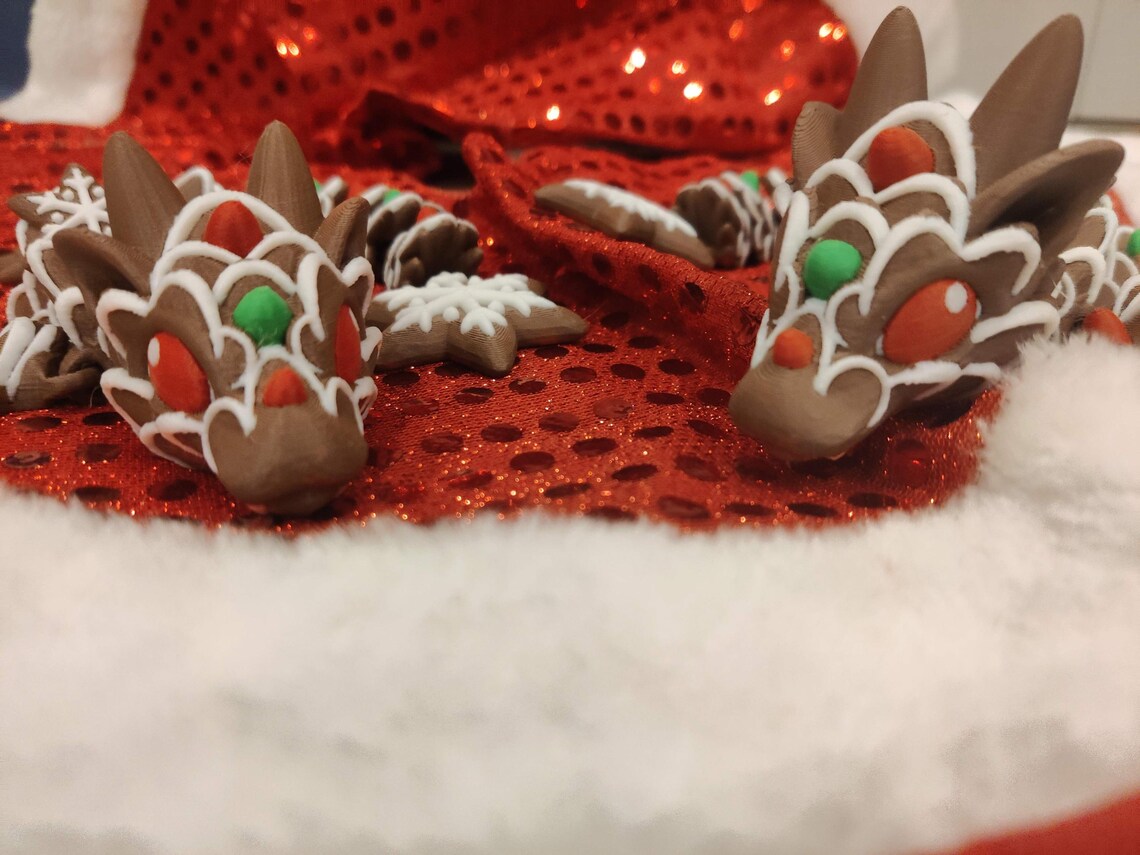 Gingerbread Cookie Baby Dragon – 3D Printed Articulating Fidget Toy