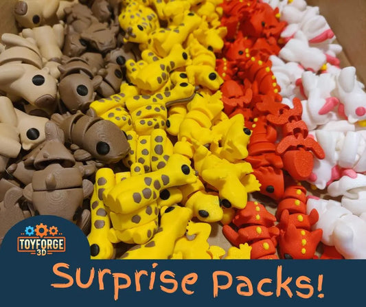 Mini Animals - 3D Printed Flexi Animals - Pocket Pets - Mystery Packs Available
