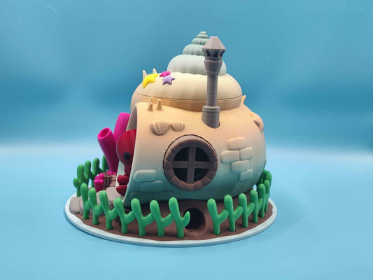 Seashell House Ocean Playset with Octopus - ToyForge 3D