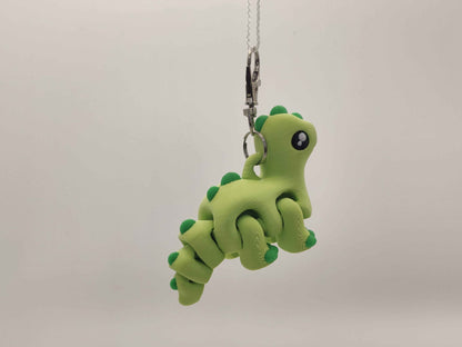 3D Printed Brontosaurus Dinosaur Keychain – Cute Prehistoric Dino Bag Charm - ToyForge 3D