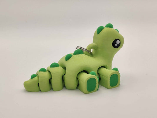 3D Printed Brontosaurus Dinosaur Keychain – Cute Prehistoric Dino Bag Charm - ToyForge 3D