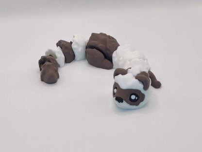 3D Printed Hot Cocoa Ferret Figurine in Brown and White - ToyForge 3D