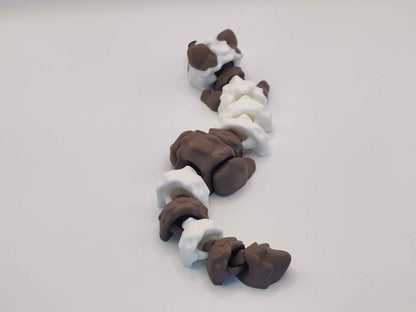 3D Printed Hot Cocoa Ferret Figurine in Brown and White - ToyForge 3D