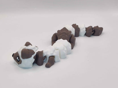 3D Printed Hot Cocoa Ferret Figurine in Brown and White - ToyForge 3D