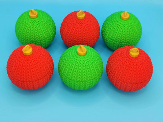 3D Printed Knitted Christmas Ornament with Mini Creatures | Set of 6 | Holiday Gift | Reusable Ornament Decorations - ToyForge 3D