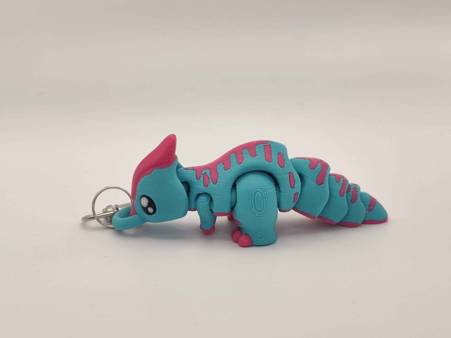3D Printed Parasaur Dinosaur Keychain – Cute Prehistoric Dino Bag Charm - ToyForge 3D