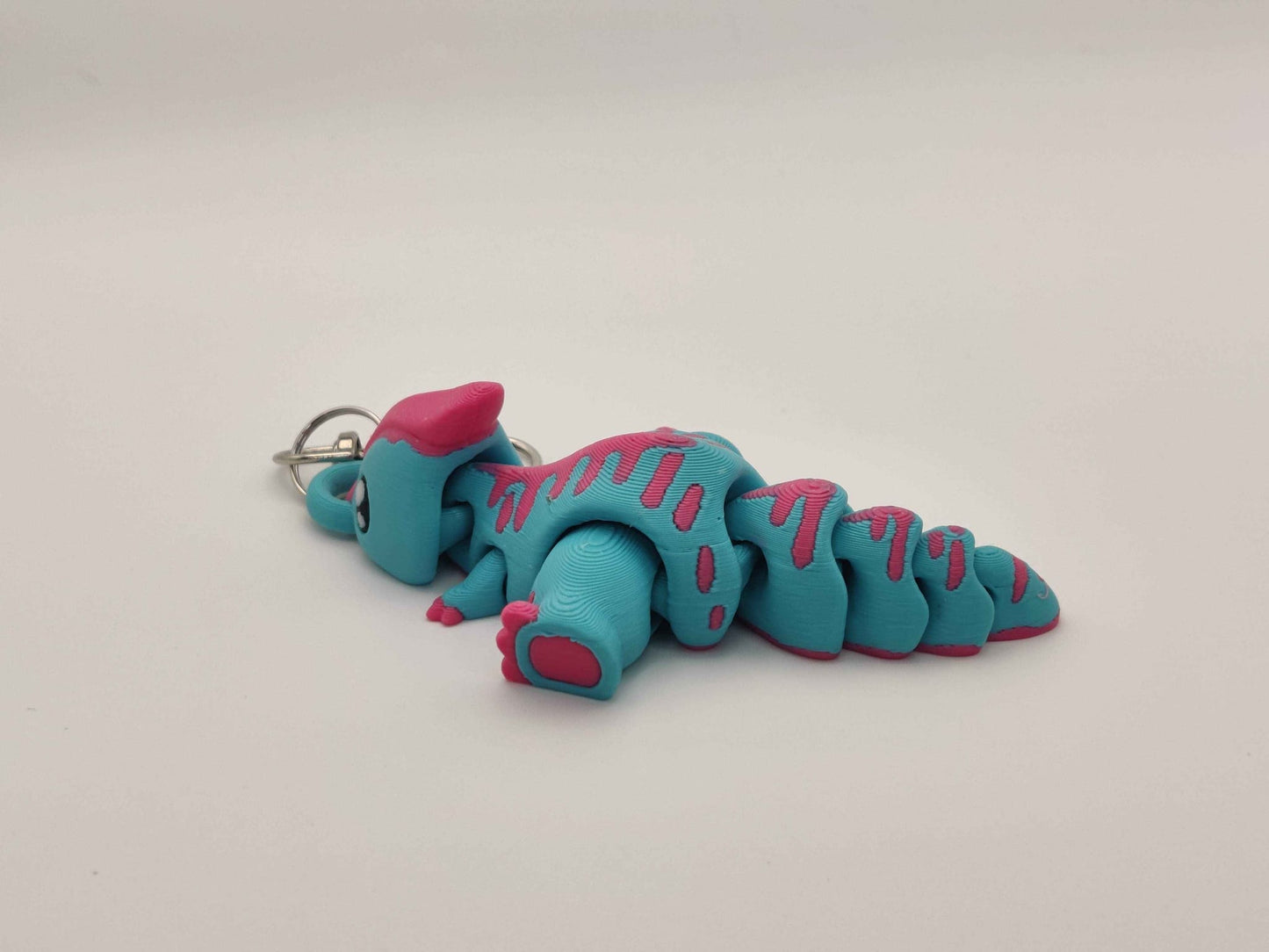 3D Printed Parasaur Dinosaur Keychain – Cute Prehistoric Dino Bag Charm - ToyForge 3D
