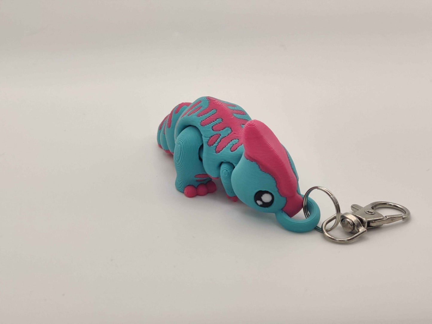 3D Printed Parasaur Dinosaur Keychain – Cute Prehistoric Dino Bag Charm - ToyForge 3D