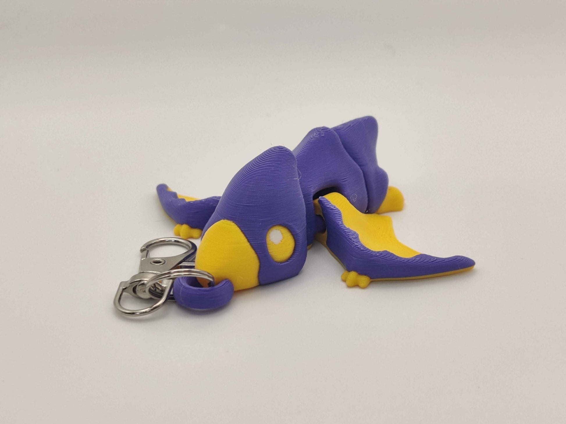 3D Printed Pterodactyl Dinosaur Keychain – Cute Flying Dino Bag Charm - ToyForge 3D