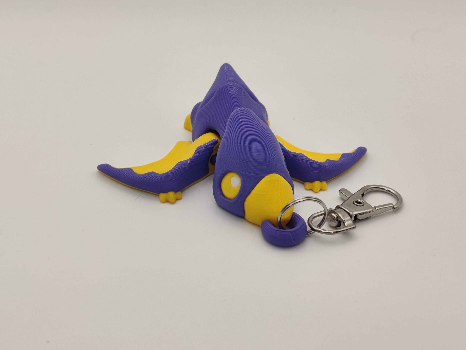3D Printed Pterodactyl Dinosaur Keychain – Cute Flying Dino Bag Charm - ToyForge 3D