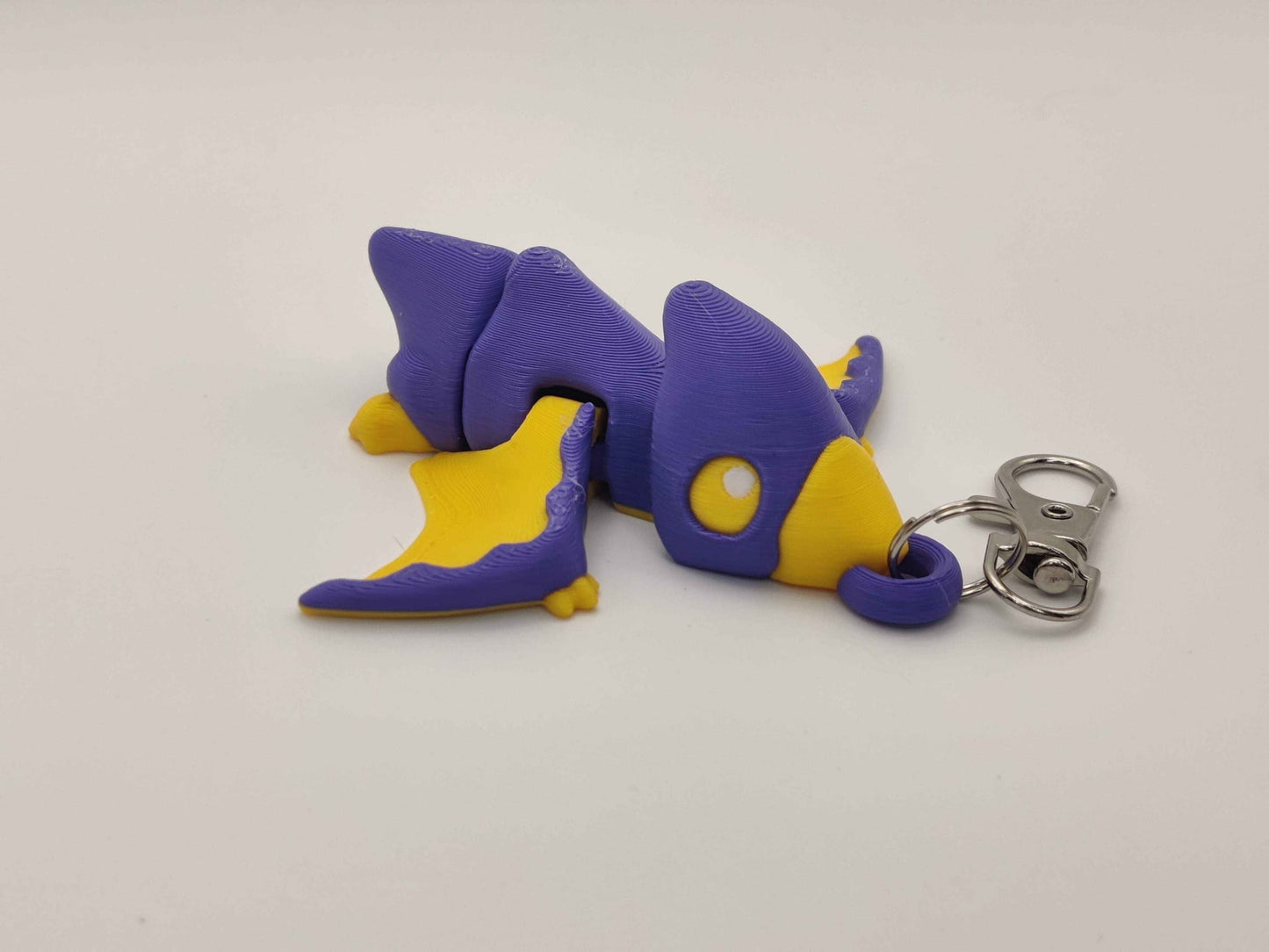 3D Printed Pterodactyl Dinosaur Keychain – Cute Flying Dino Bag Charm - ToyForge 3D