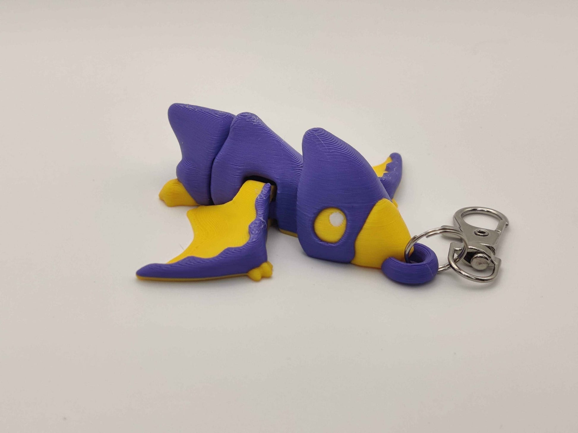 3D Printed Pterodactyl Dinosaur Keychain – Cute Flying Dino Bag Charm - ToyForge 3D