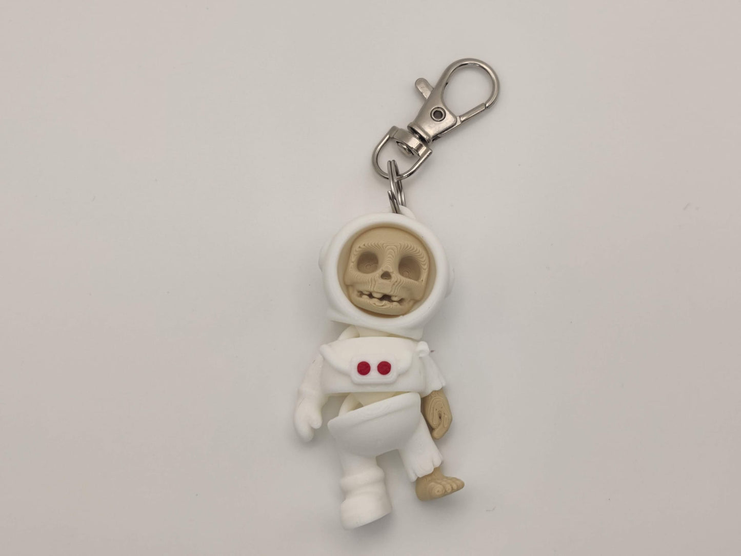 3D Printed Skelly Astronaut Keychain – Skeleton Space Explorer Charm - ToyForge 3D