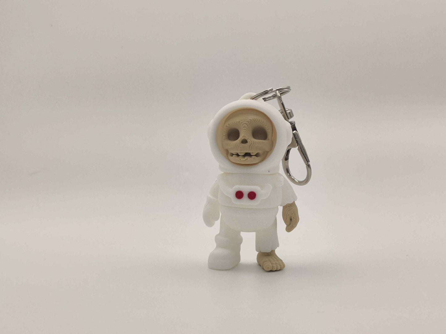 3D Printed Skelly Astronaut Keychain – Skeleton Space Explorer Charm - ToyForge 3D