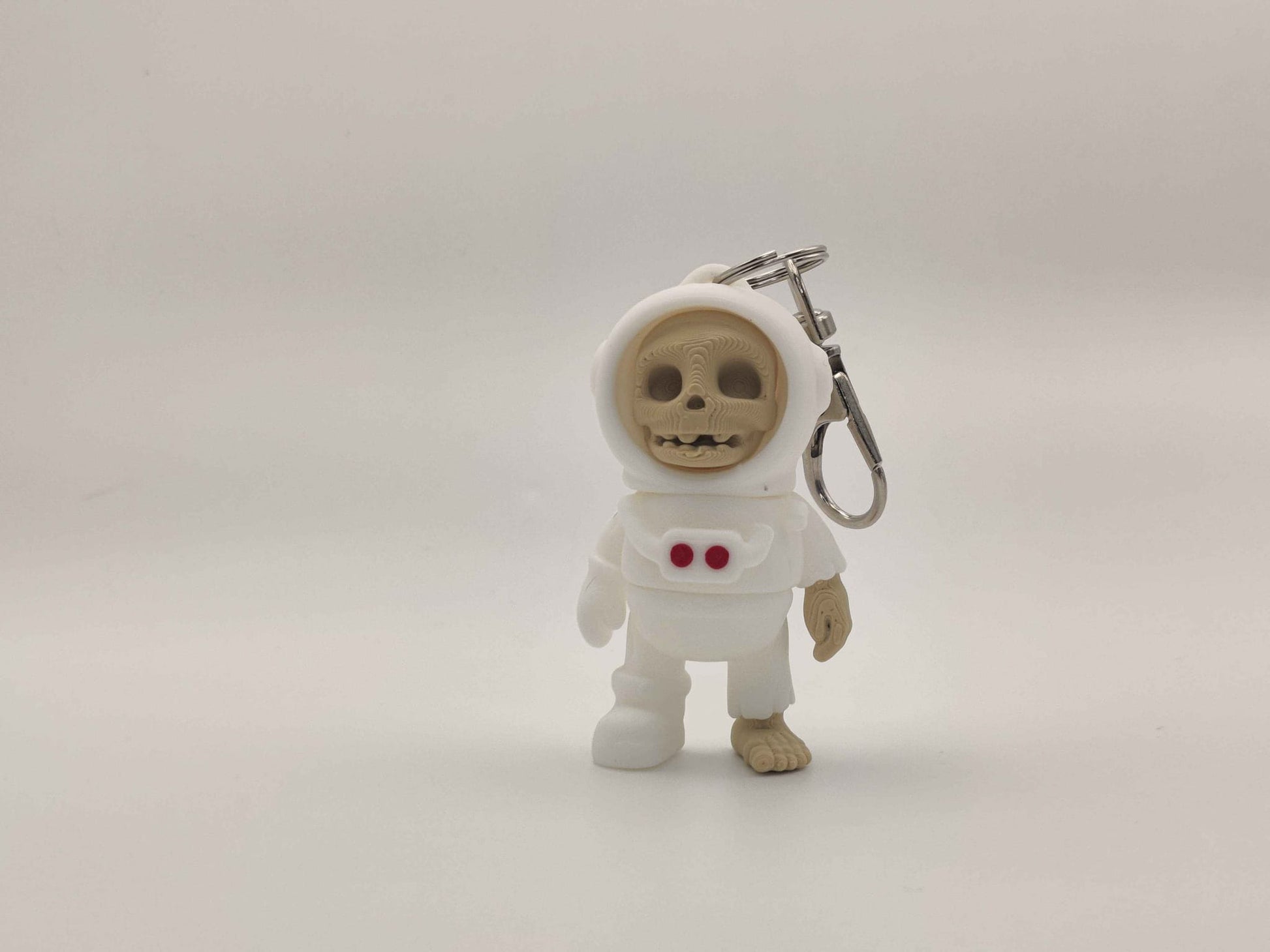 3D Printed Skelly Astronaut Keychain – Skeleton Space Explorer Charm - ToyForge 3D