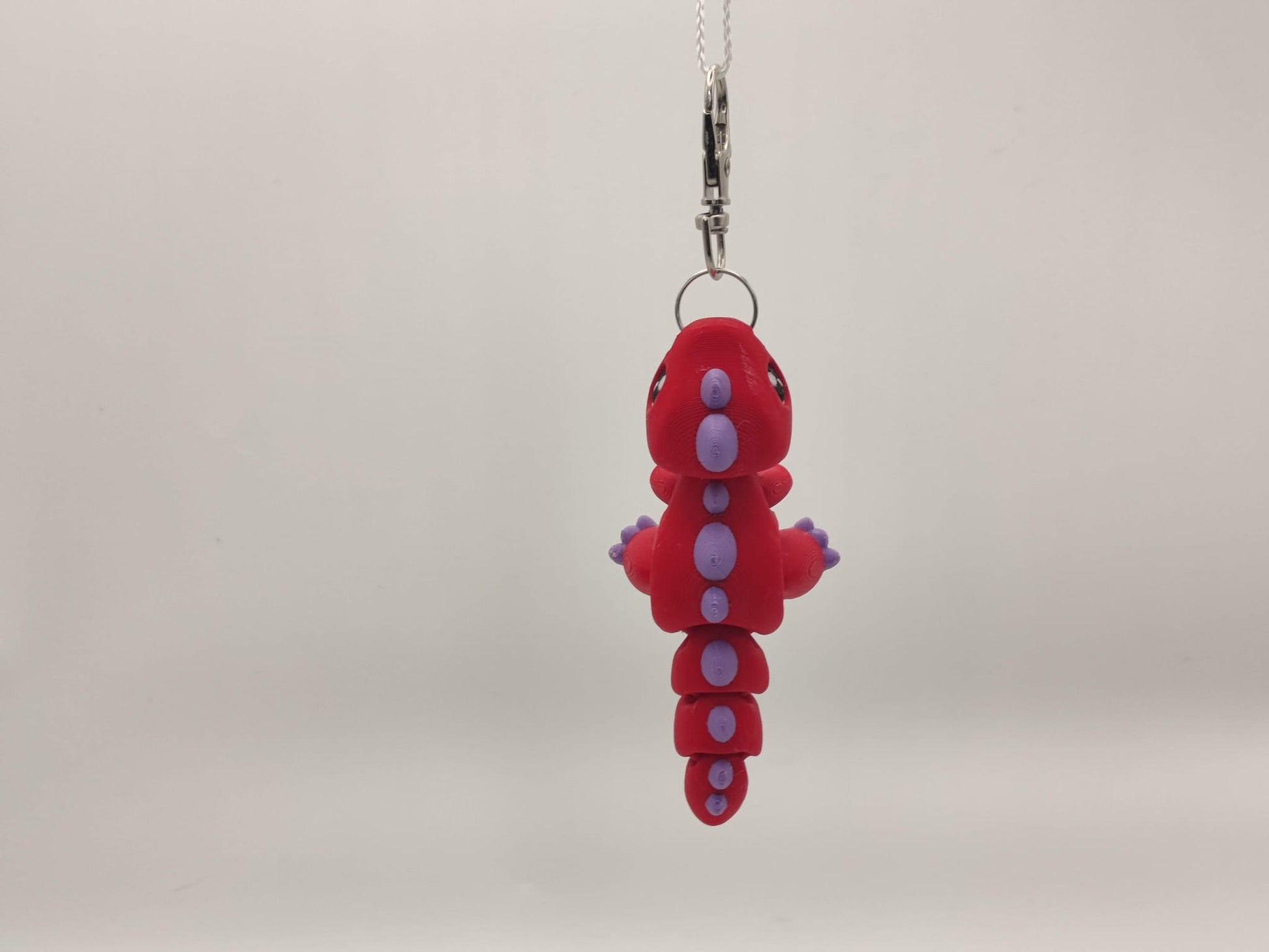 3D Printed T-Rex Dinosaur Keychain – Cute Articulated Dino Bag Charm - ToyForge 3D
