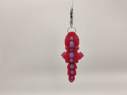 3D Printed T-Rex Dinosaur Keychain – Cute Articulated Dino Bag Charm - ToyForge 3D