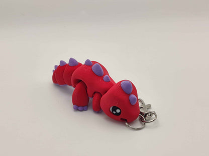 3D Printed T-Rex Dinosaur Keychain – Cute Articulated Dino Bag Charm - ToyForge 3D