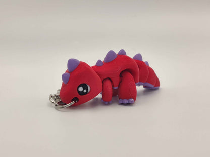 3D Printed T-Rex Dinosaur Keychain – Cute Articulated Dino Bag Charm - ToyForge 3D