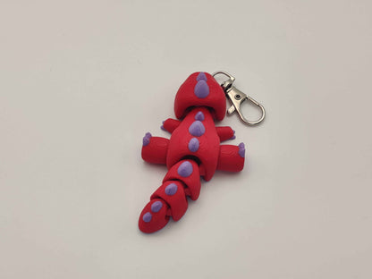 3D Printed T-Rex Dinosaur Keychain – Cute Articulated Dino Bag Charm - ToyForge 3D
