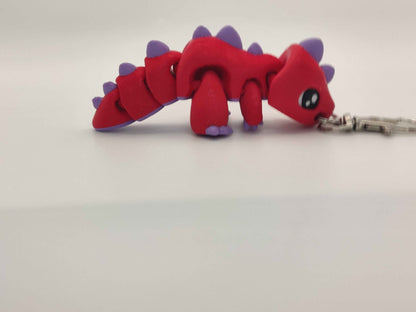 3D Printed T-Rex Dinosaur Keychain – Cute Articulated Dino Bag Charm - ToyForge 3D