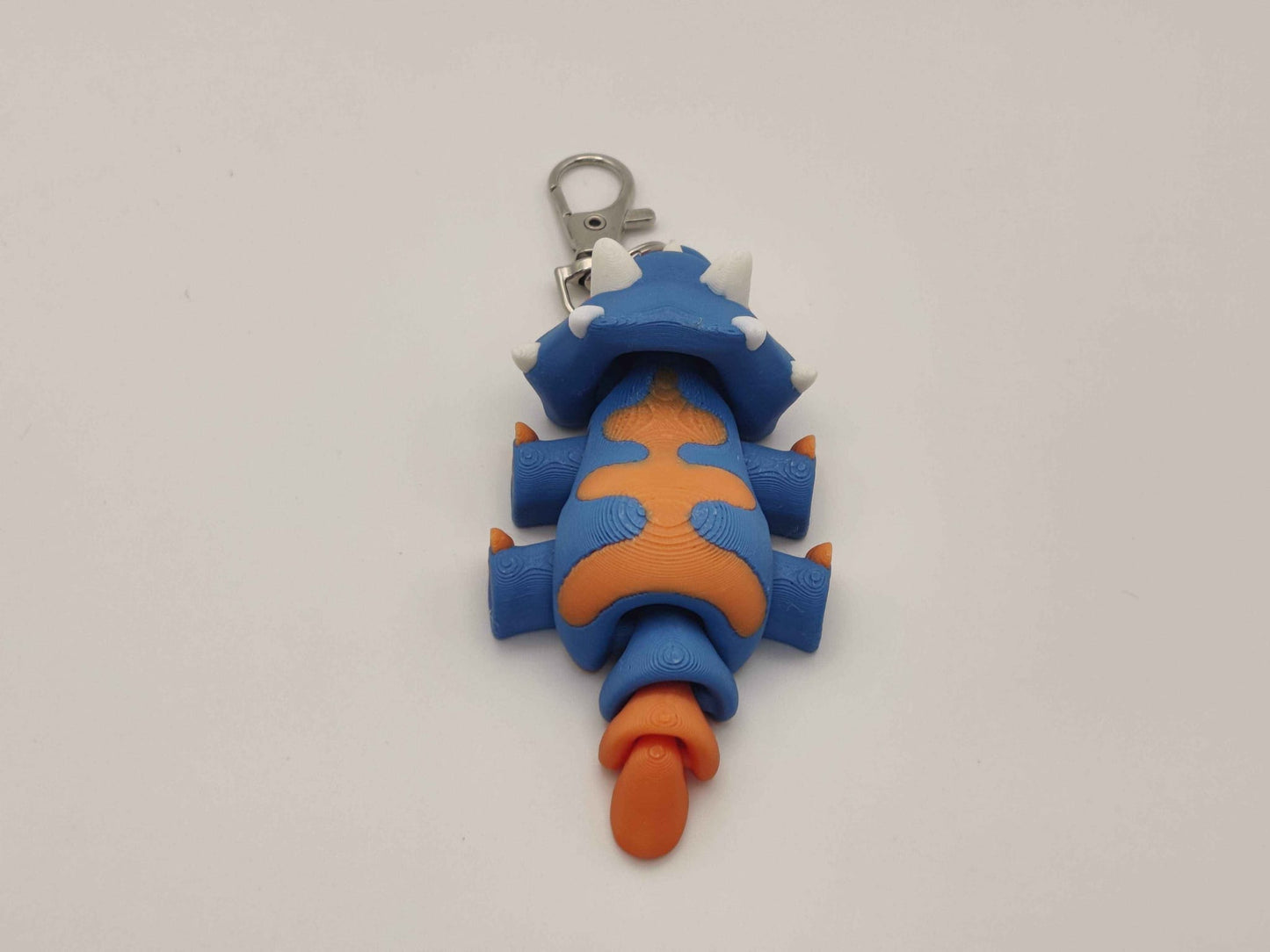 3D Printed Triceratops Dinosaur Keychain – Cute Prehistoric Dino Bag Charm - ToyForge 3D