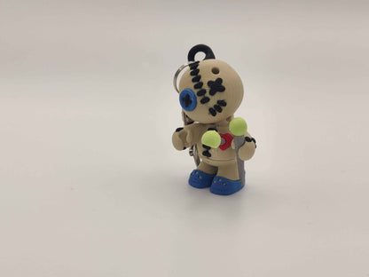 3D Printed Voodoo Doll Keychain – Articulating Charm with Removable Pins - ToyForge 3D