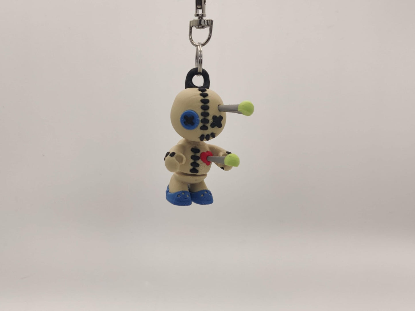 3D Printed Voodoo Doll Keychain – Articulating Charm with Removable Pins - ToyForge 3D