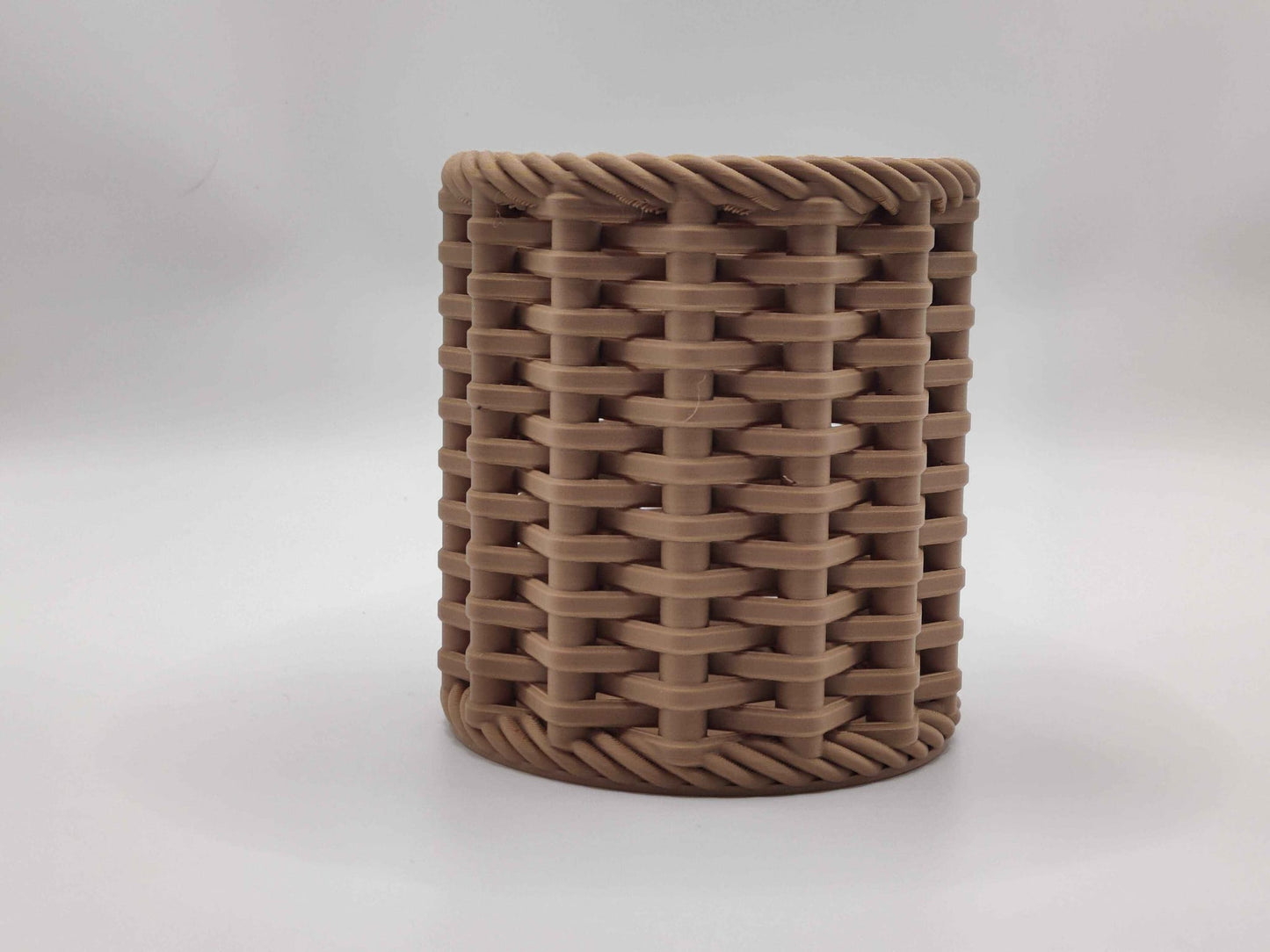 3D Printed Woven Pencil Holder Desk Organizer - Modern Basket Style Pen Cup Office Decor - ToyForge 3D
