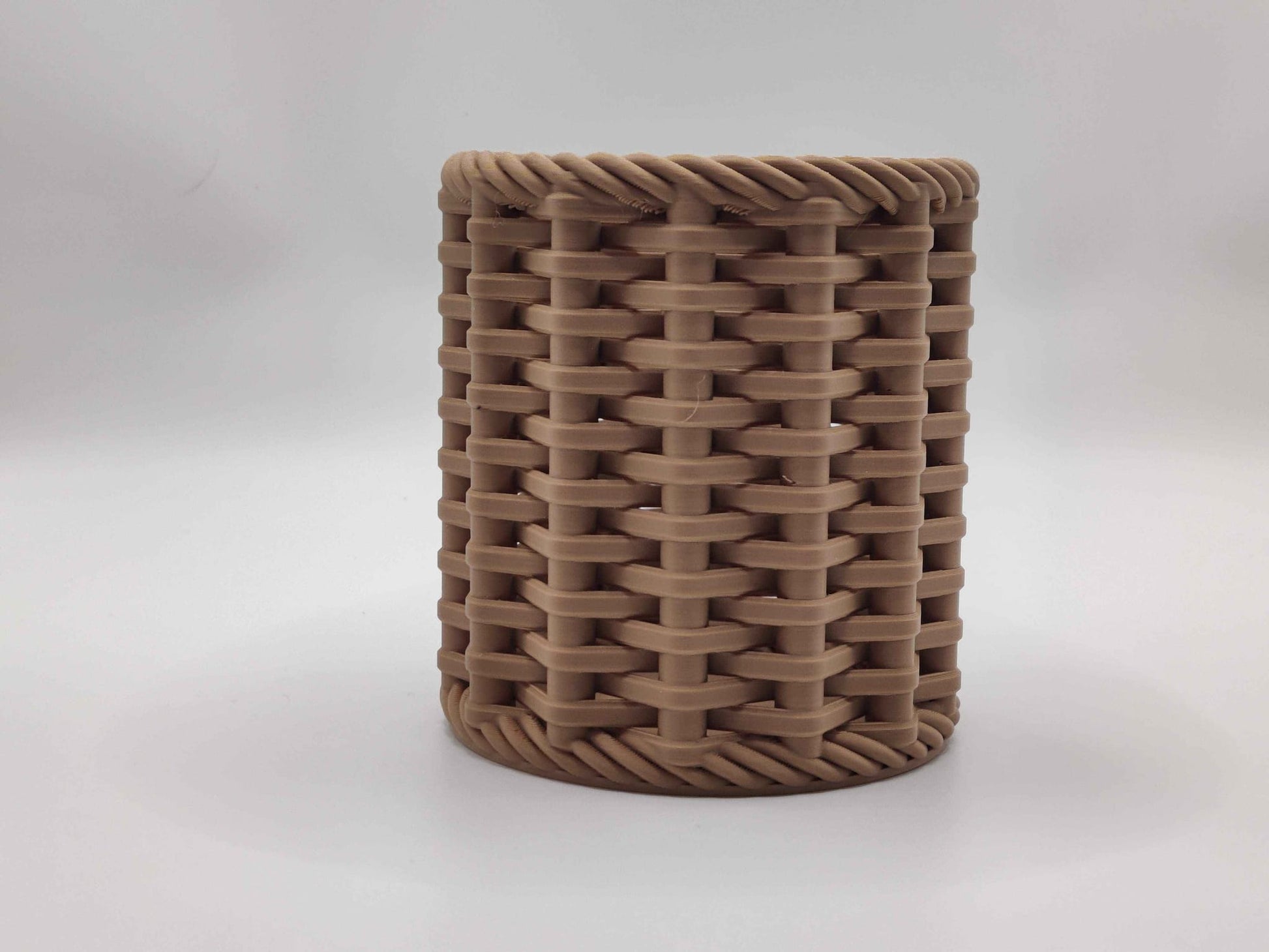 3D Printed Woven Pencil Holder Desk Organizer - Modern Basket Style Pen Cup Office Decor - ToyForge 3D