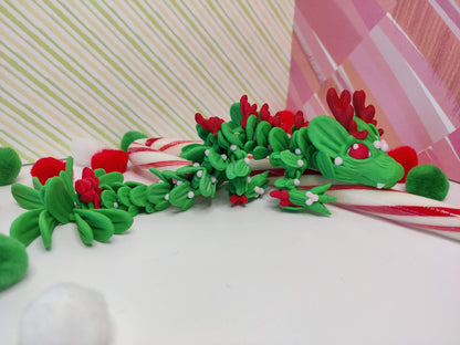Baby Christmas Mistletoe Dragon – 3D Printed Articulating Fidget Toy