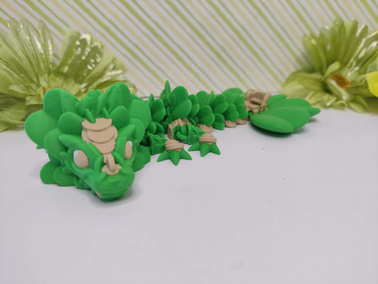 3D Printed Baby Clover Spring Dragon – Articulating Fidget Toy