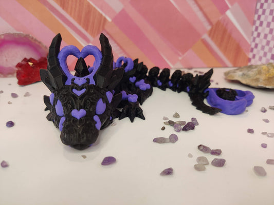 3D Printed Dark Heart Baby Dragon – Articulating Fidget Toy