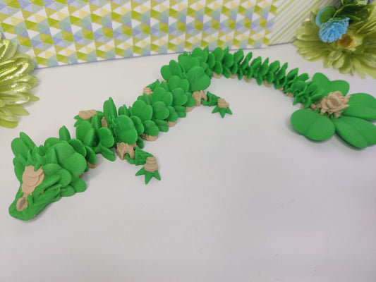 3D Printed Clover Dragon - Articulating Fidget Toy