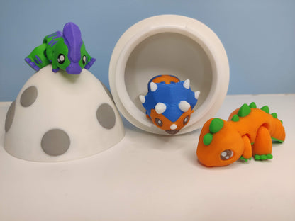 3D Printed Dinosaur and Egg Set