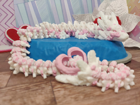 3D Printed Light Heart Dragon - Articulating Fidget Toy