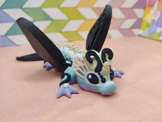 Little Butterfly Dragon, Spring Dragon, Articulating Dragon, 3D Printed Fidget Toy