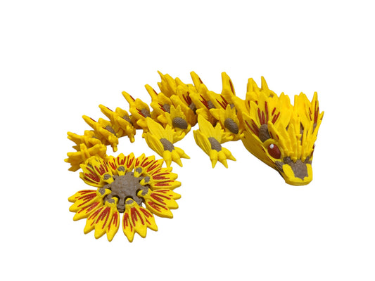 Baby Sunflower Flower Dragon – 3D Printed Articulating Fidget Toy