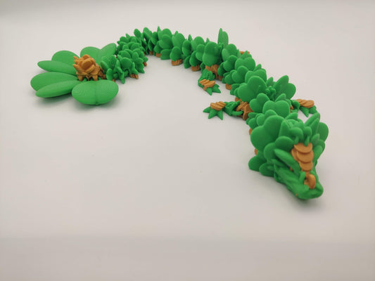 3D Printed Clover Dragon - Articulating Fidget Toy