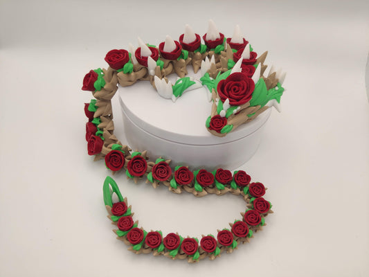 3D Printed Rose Flower Dragon – Articulating Fidget Toy
