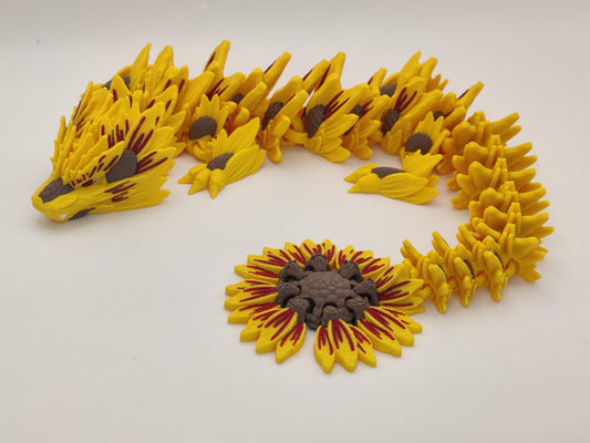 3D Printed Sunflower Dragon - Articulating Fidget Toy