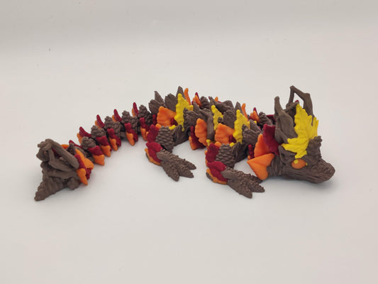 8.5" Baby Autumn Dragon – Fall Dragon - Articulating Fidget Toy
