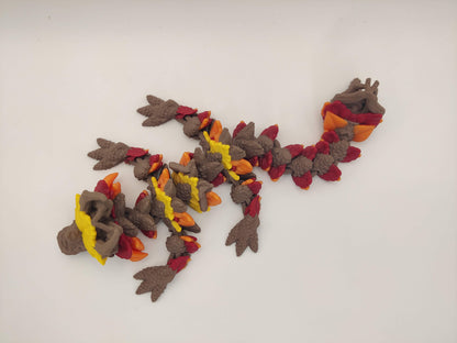 8.5" Baby Autumn Dragon – Fall Dragon - Articulating Fidget Toy