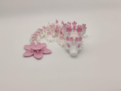 Baby Cherry Blossom Dragon – Spring Flower Dragon - 3D Printed Articulating Fidget Toy