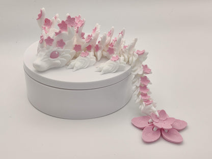 Baby Cherry Blossom Dragon – Spring Flower Dragon - 3D Printed Articulating Fidget Toy